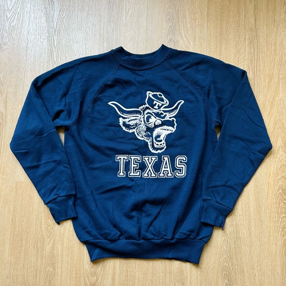 Texas Longhorns Vintage 60s Flock Print Crewneck Sweatshirt Men’s Medium